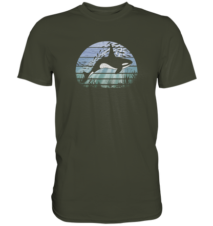 Retro Tiefsee Schwertwal Orca - Premium Shirt