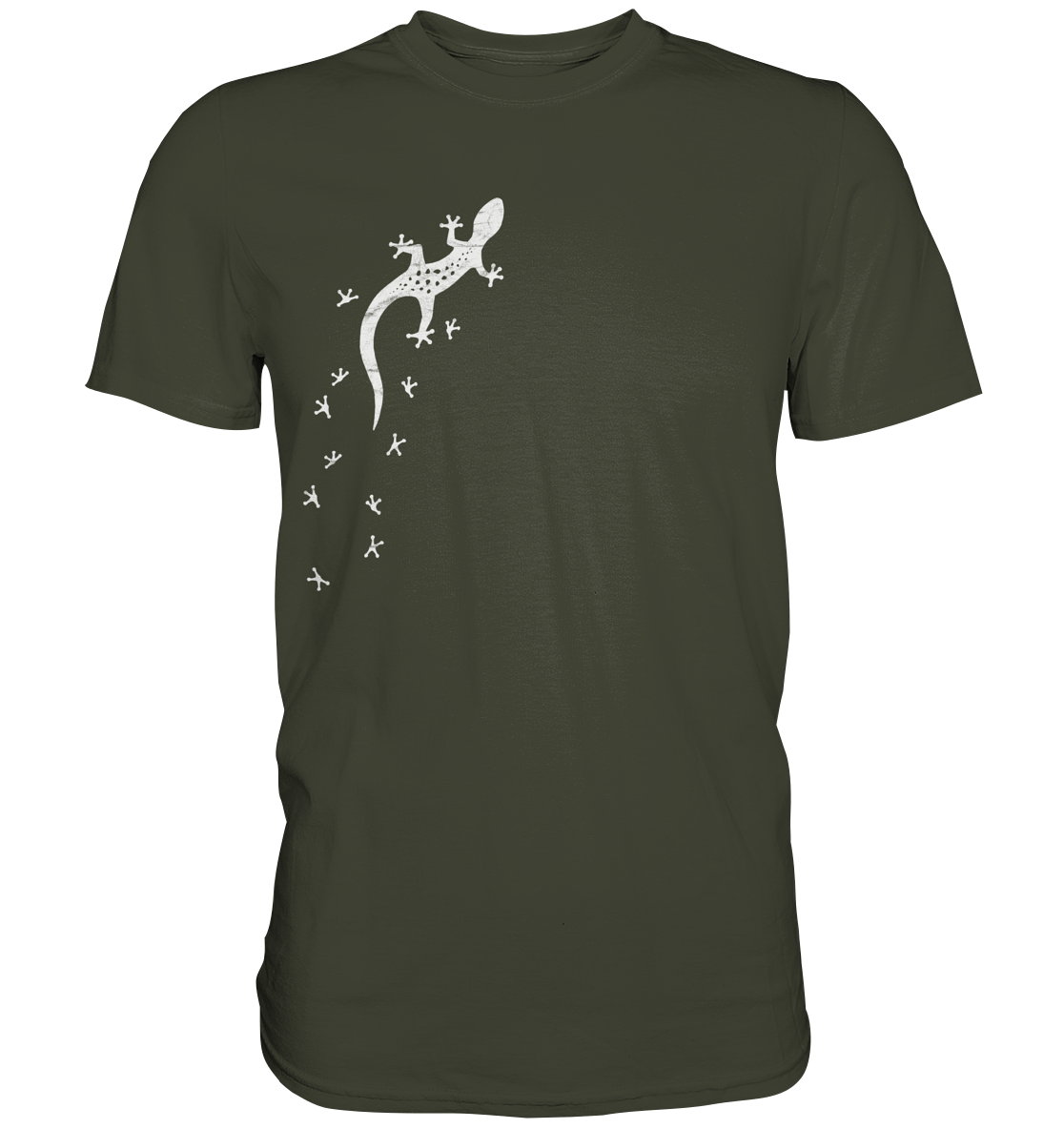 Gecko Eidechse Silhouette hell - Premium Shirt