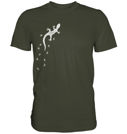 Gecko Eidechse Silhouette hell - Premium Shirt