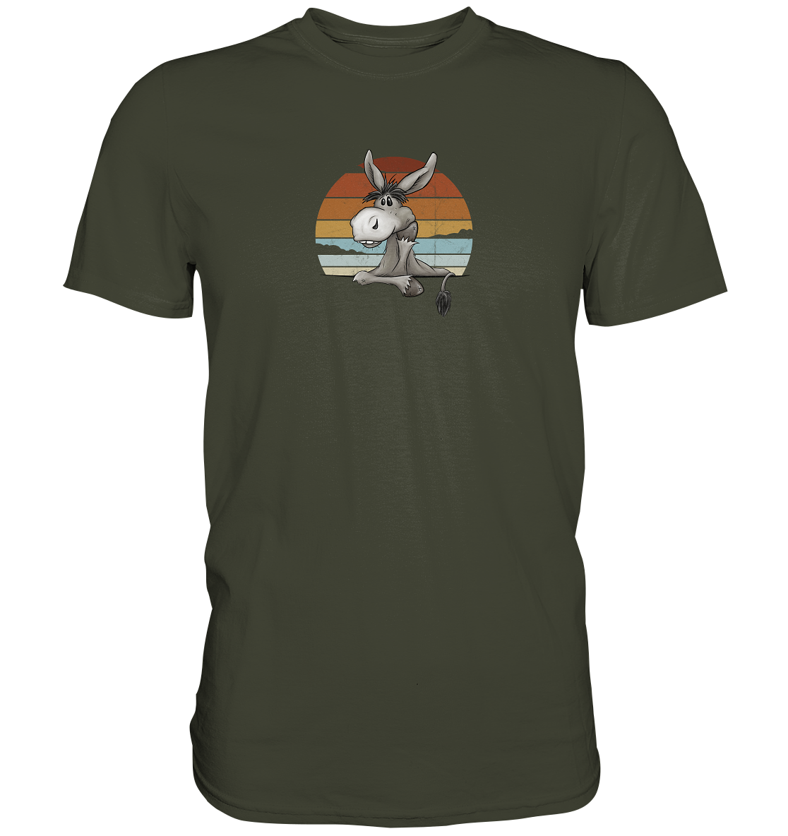 Lässiges Maultier Retro Esel - Premium Shirt
