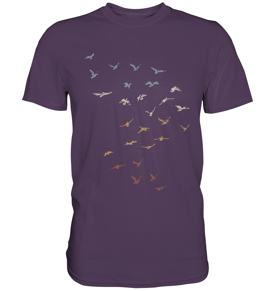 Retro Vogel Schwarm - Premium Shirt