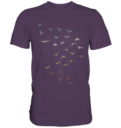 Retro Vogel Schwarm - Premium Shirt