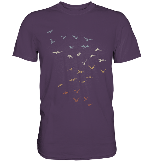 Retro Vogel Schwarm - Premium Shirt