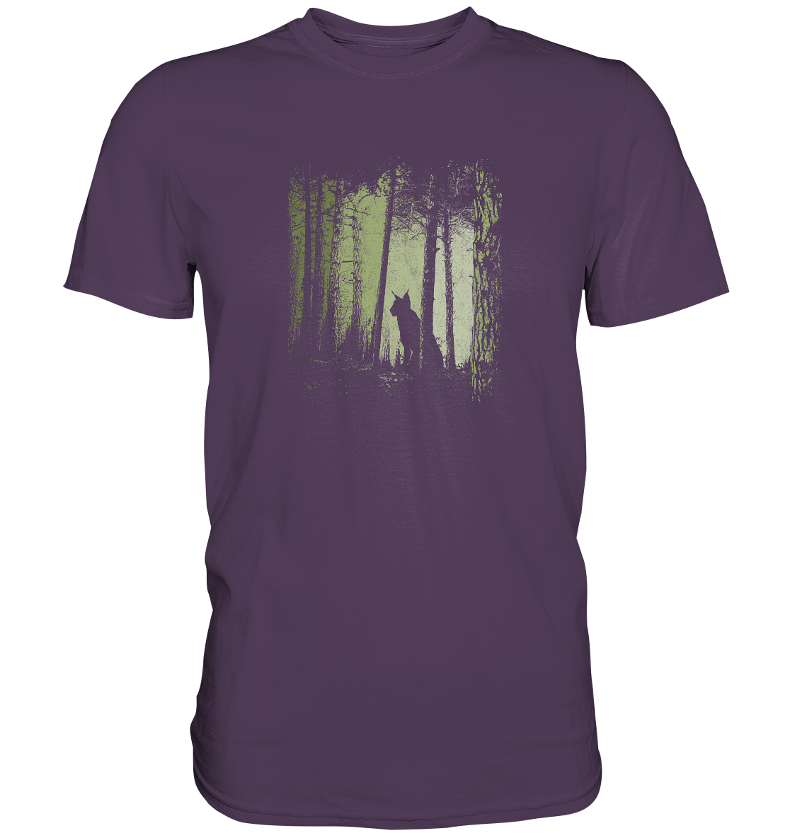 Luchs Wildkatze im Zwielicht Wald - Premium Shirt