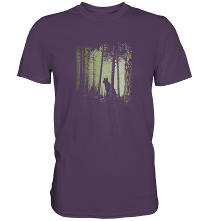 Luchs Wildkatze im Zwielicht Wald - Premium Shirt