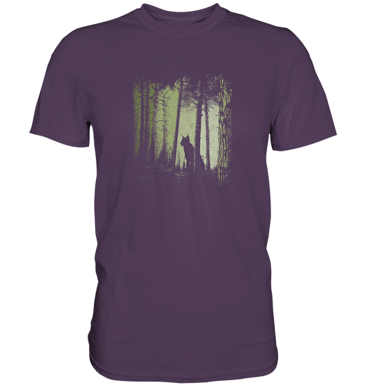 Luchs Wildkatze im Zwielicht Wald - Premium Shirt