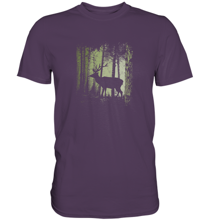 Hirsch im Zwielicht Wald - Premium Shirt