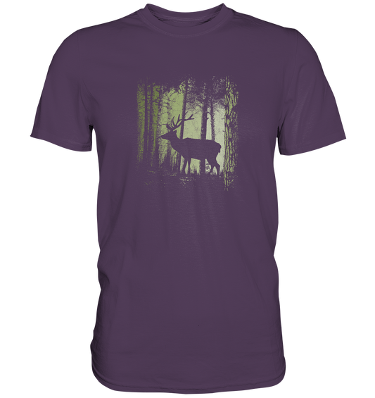 Hirsch im Zwielicht Wald - Premium Shirt