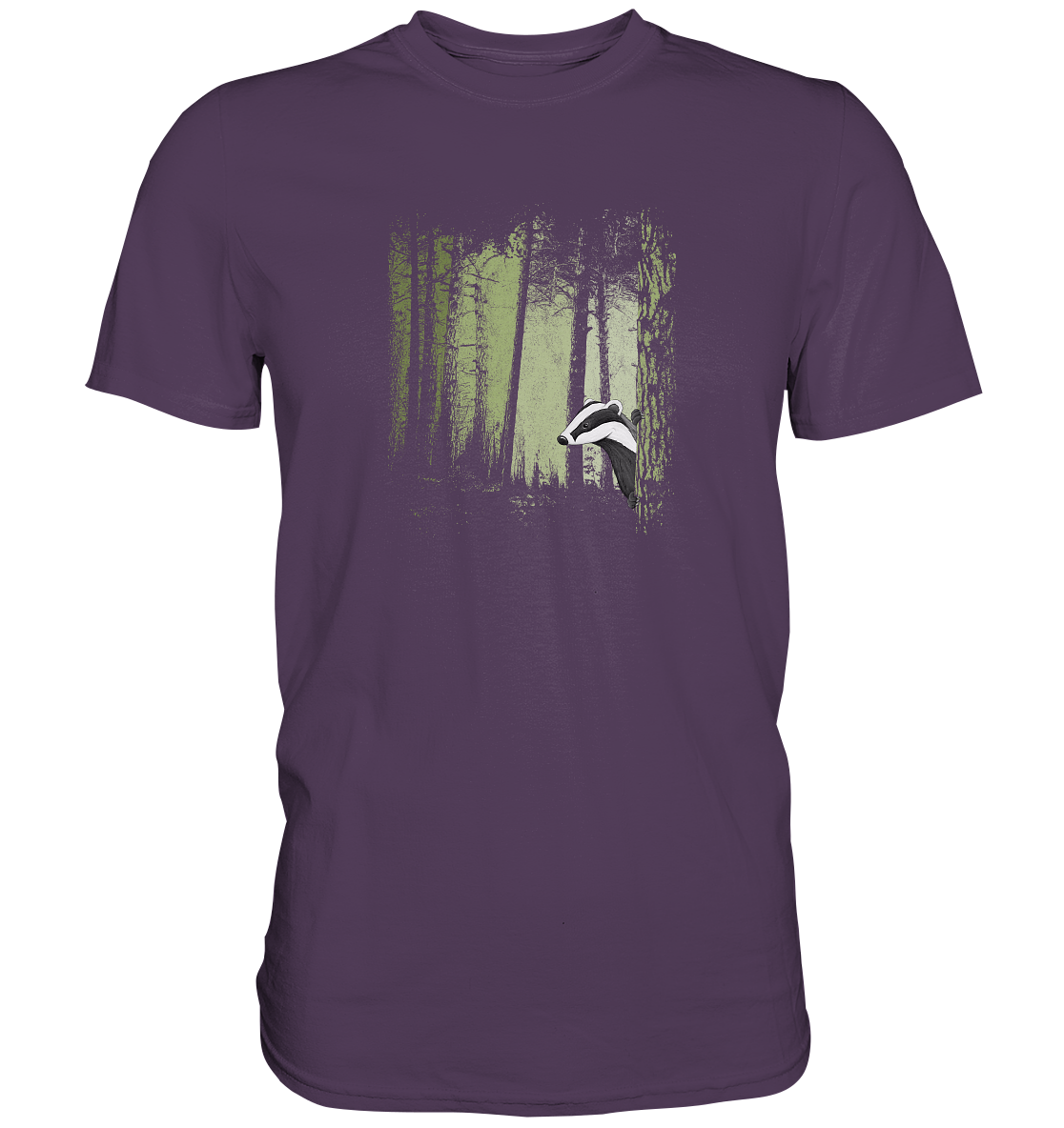 frecher Dachs im Zwielicht Wald - Premium Shirt