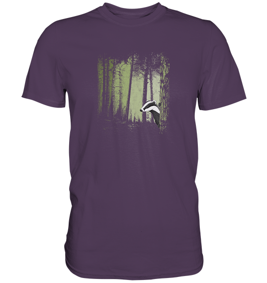 frecher Dachs im Zwielicht Wald - Premium Shirt