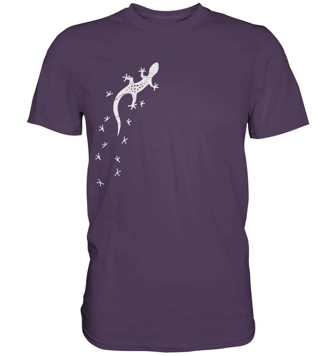 Gecko Eidechse Silhouette hell - Premium Shirt