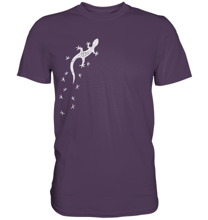 Gecko Eidechse Silhouette hell - Premium Shirt