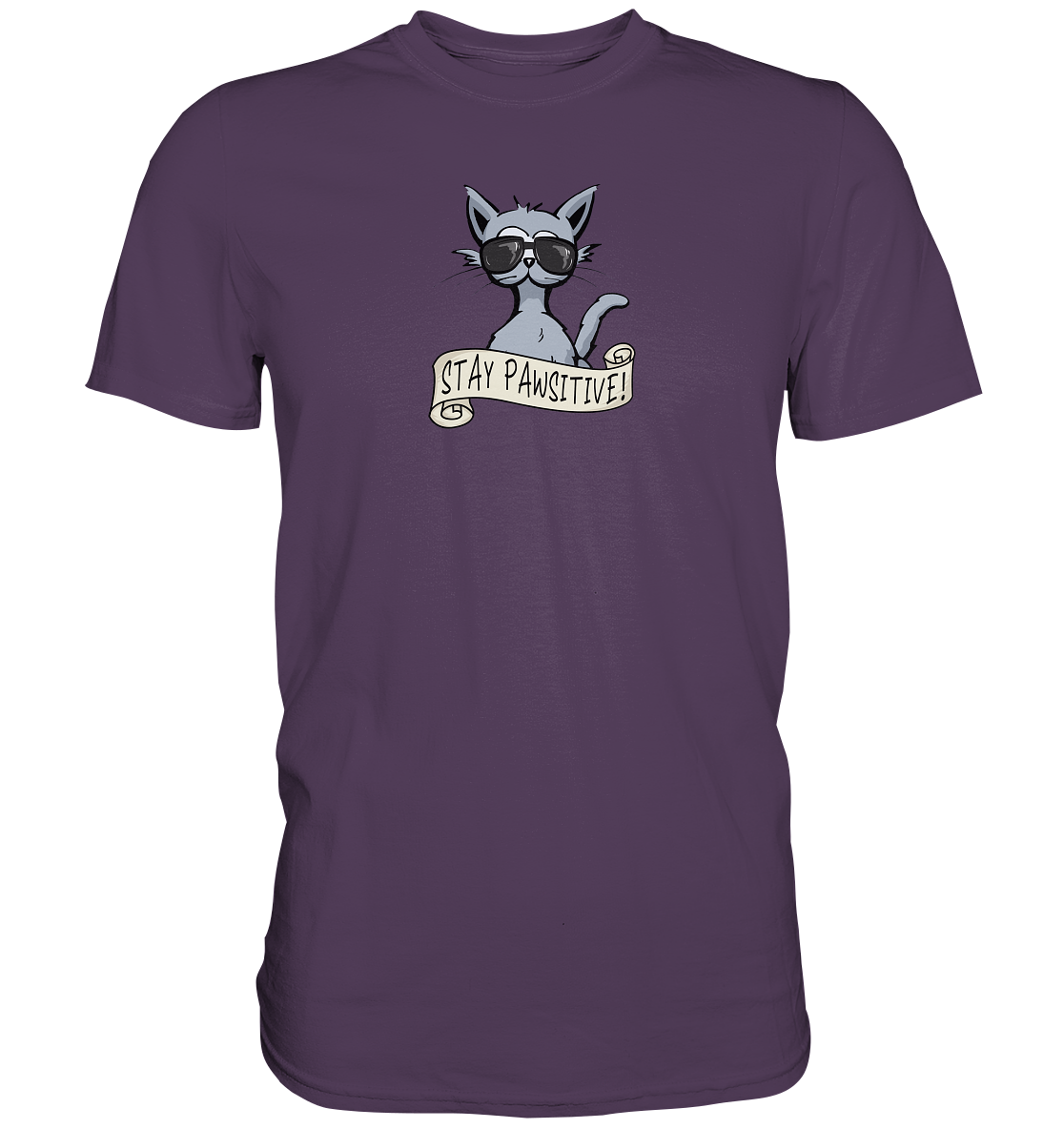 Stay Pawsitive Bleib lässig Hipster Katze - Premium Shirt