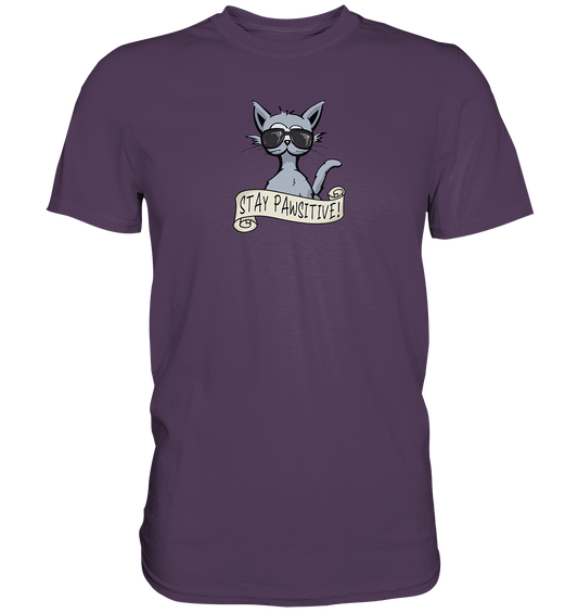 Stay Pawsitive Bleib lässig Hipster Katze - Premium Shirt