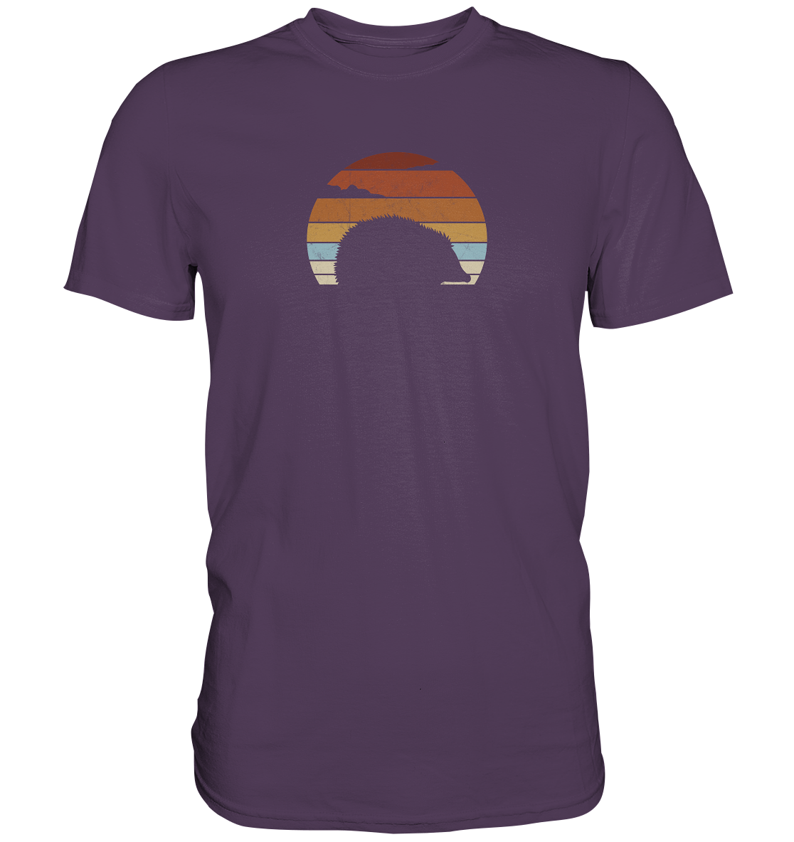 Retro Igel Silhouette im Sonnenuntergang - Premium Shirt