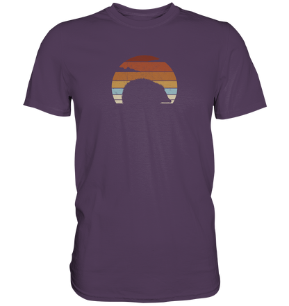 Retro Igel Silhouette im Sonnenuntergang - Premium Shirt
