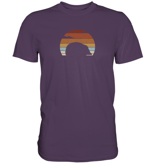 Retro Igel Silhouette im Sonnenuntergang - Premium Shirt