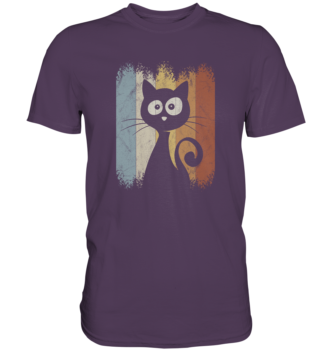 Retro Katze Silhouette - Premium Shirt