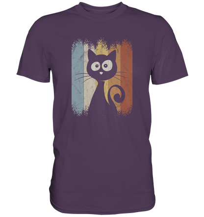 Retro Katze Silhouette - Premium Shirt