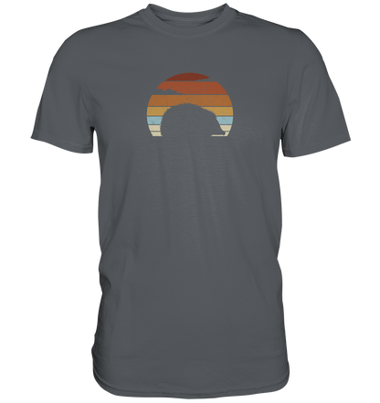 Retro Igel Silhouette im Sonnenuntergang - Premium Shirt