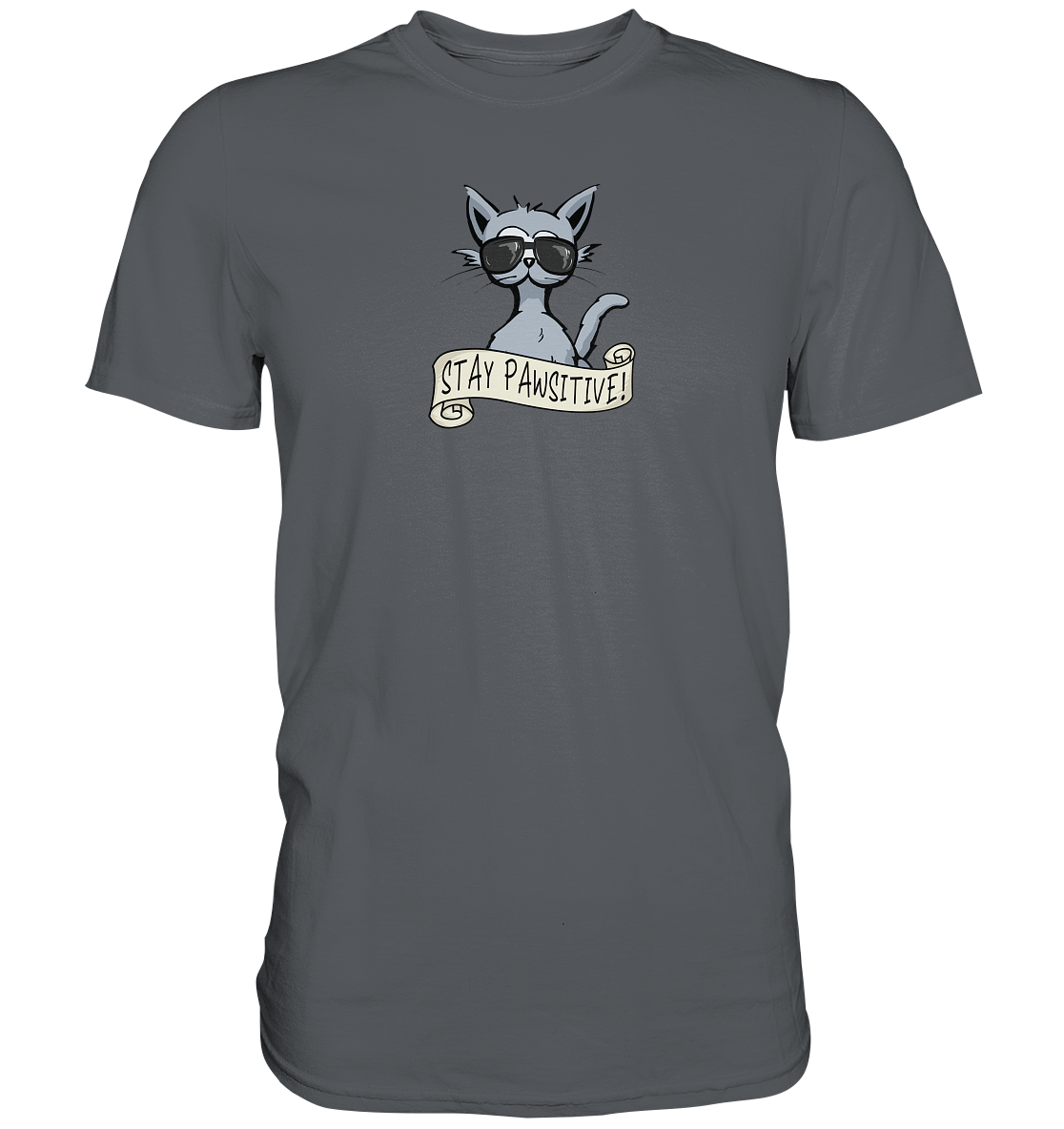 Stay Pawsitive Bleib lässig Hipster Katze - Premium Shirt
