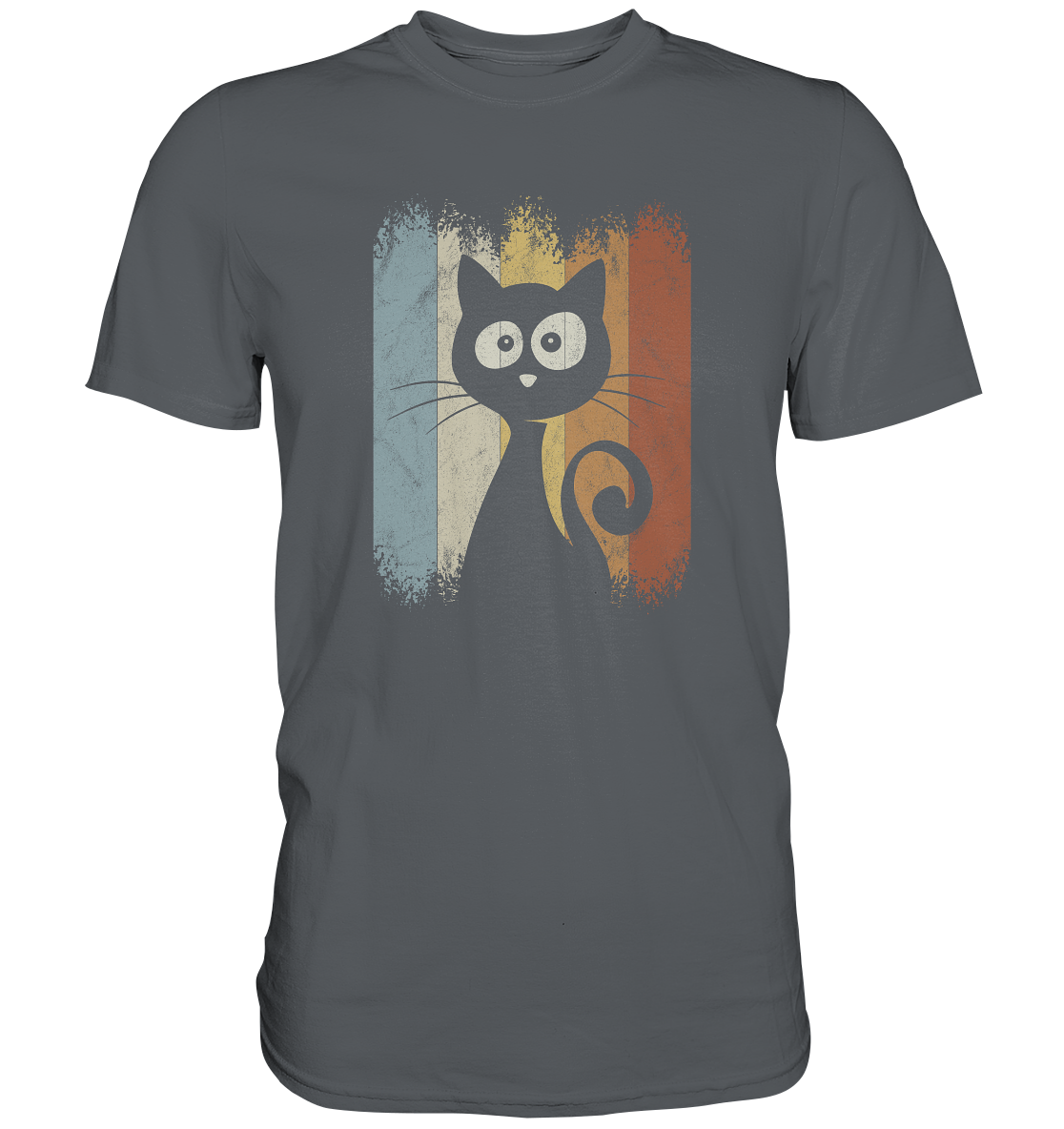Retro Katze Silhouette - Premium Shirt