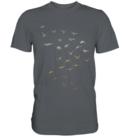 Retro Vogel Schwarm - Premium Shirt