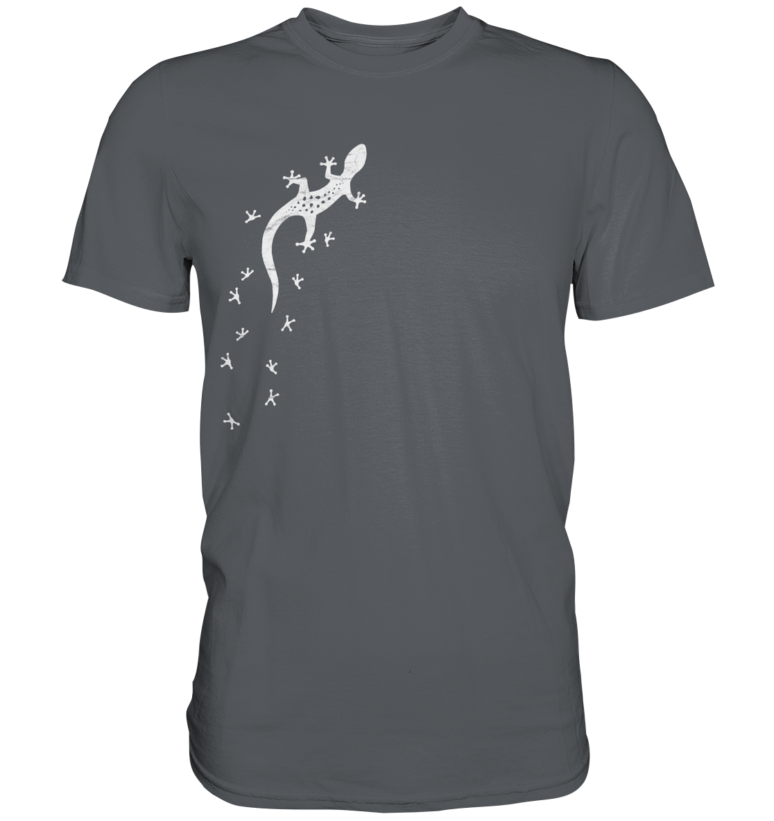 Gecko Eidechse Silhouette hell - Premium Shirt