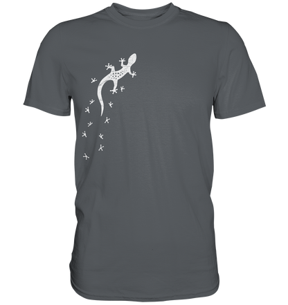 Gecko Eidechse Silhouette hell - Premium Shirt