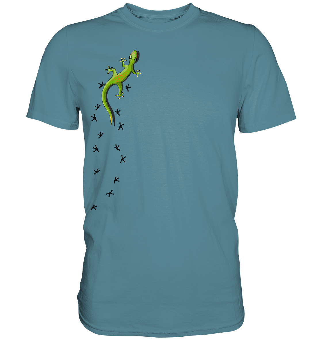 Kletternder Gecko mit Spuren - Premium Shirt