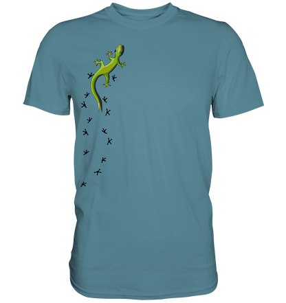 Kletternder Gecko mit Spuren - Premium Shirt