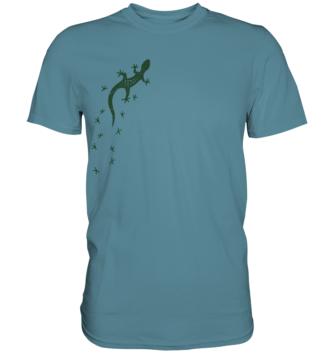 Gecko Eidechse Silhouette dunkel - Premium Shirt