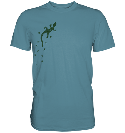 Gecko Eidechse Silhouette dunkel - Premium Shirt