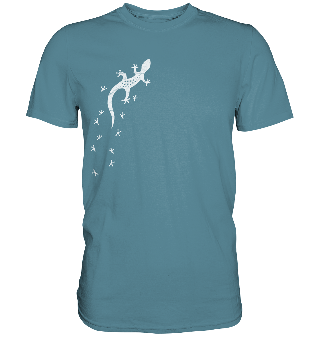 Gecko Eidechse Silhouette hell - Premium Shirt