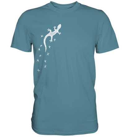 Gecko Eidechse Silhouette hell - Premium Shirt