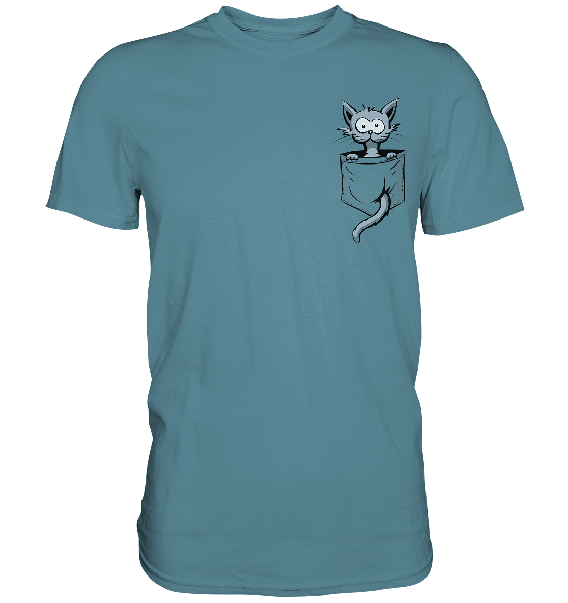 Verrückte Katze in Deiner Brust-Tasche - Premium Shirt