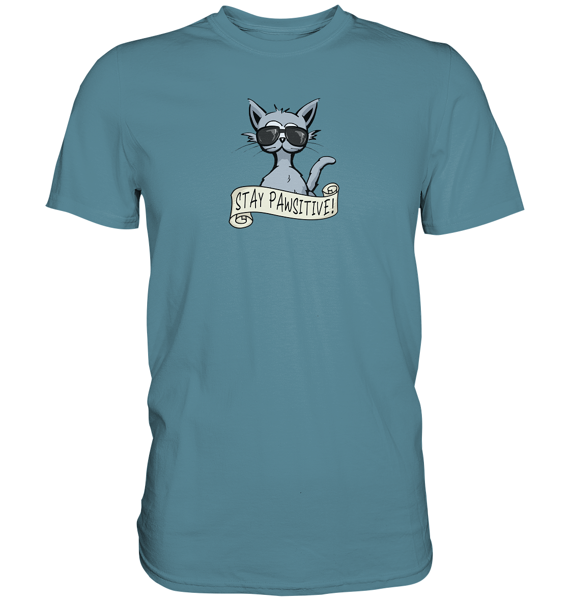 Stay Pawsitive Bleib lässig Hipster Katze - Premium Shirt