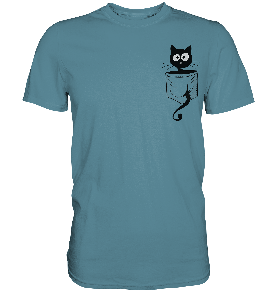 Schwarze Katze in der Tasche - Premium Shirt
