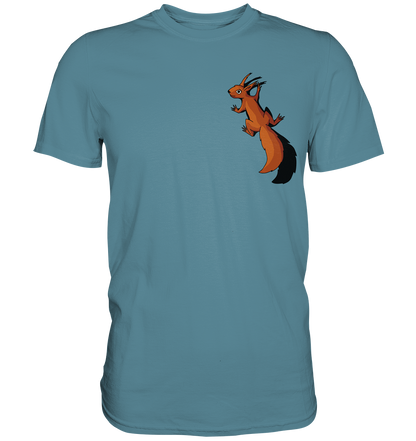 Süßes Eichhörnchen klettert - Premium Shirt