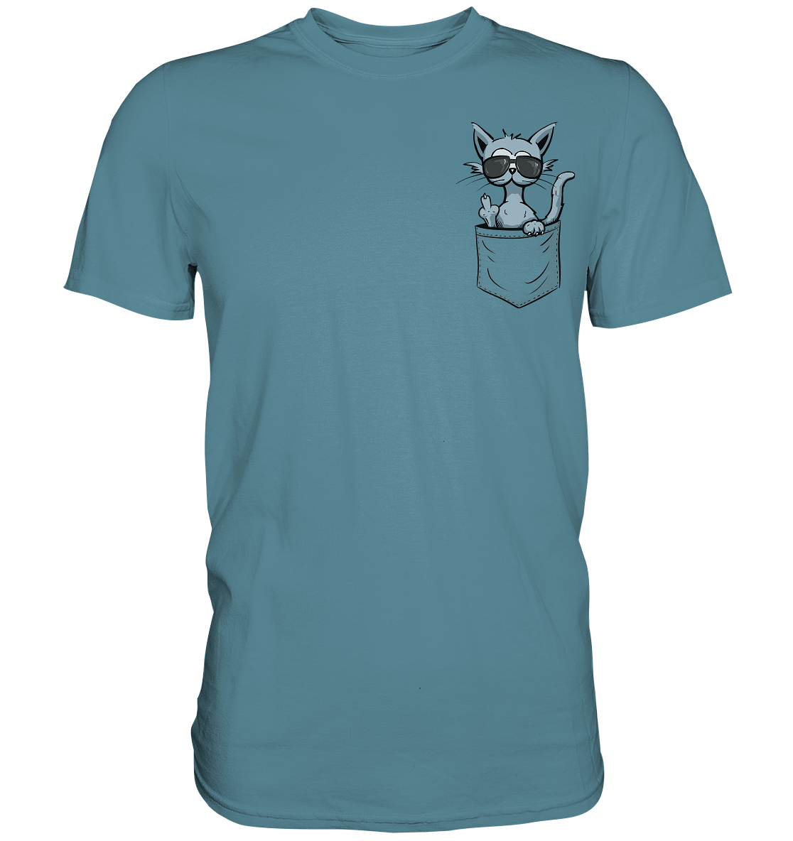 "Fuck Off" Mittelfinger Katze in der Tasche - Premium Shirt
