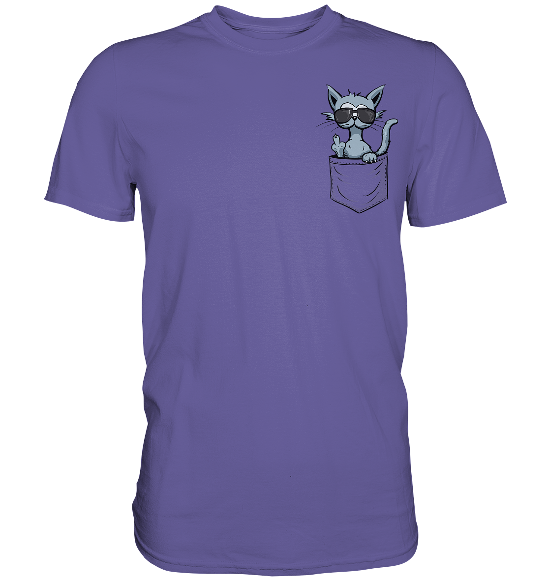 "Fuck Off" Mittelfinger Katze in der Tasche - Premium Shirt