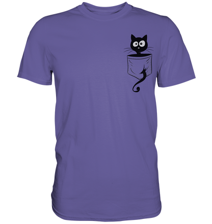 Schwarze Katze in der Tasche - Premium Shirt