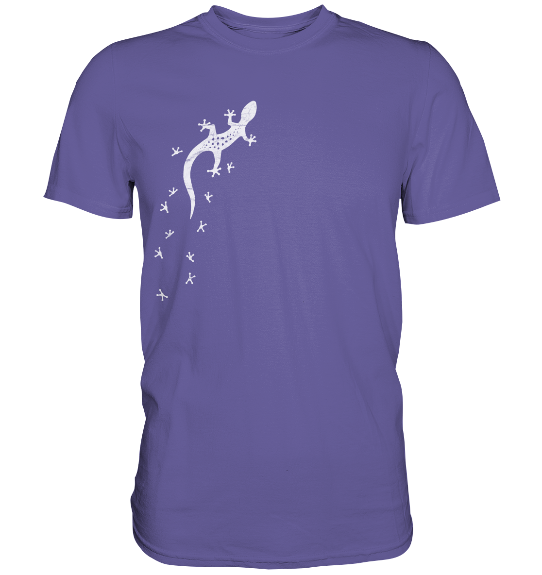 Gecko Eidechse Silhouette hell - Premium Shirt