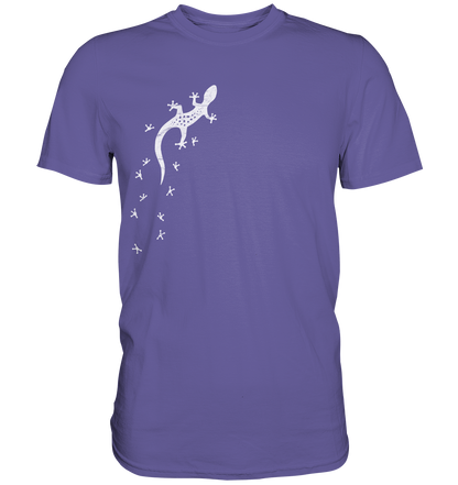 Gecko Eidechse Silhouette hell - Premium Shirt