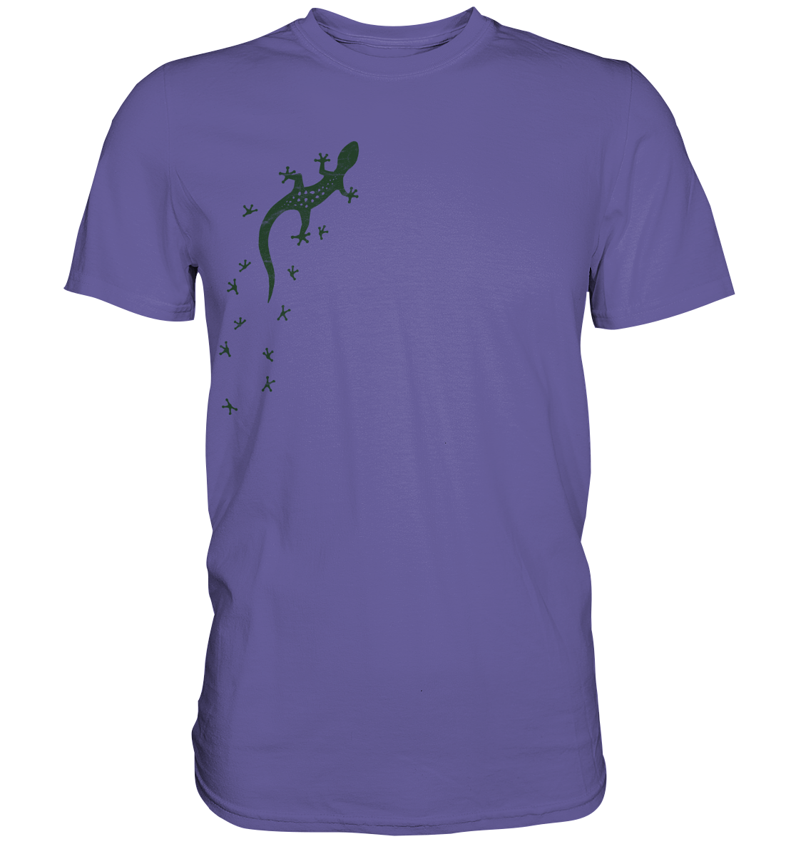 Gecko Eidechse Silhouette dunkel - Premium Shirt
