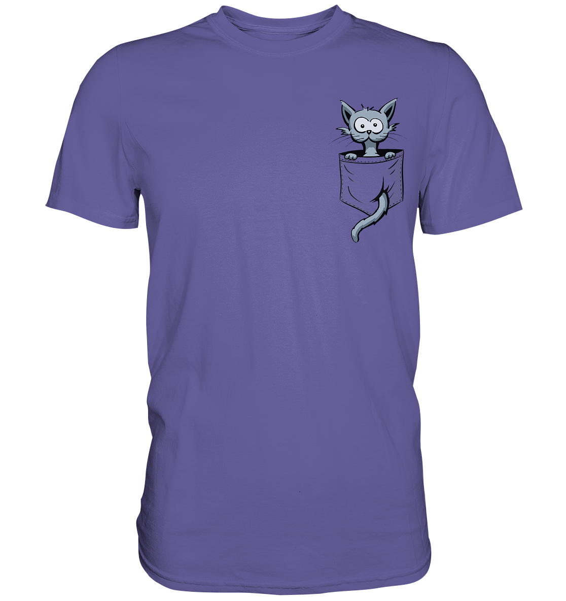Verrückte Katze in Deiner Brust-Tasche - Premium Shirt