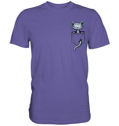 Verrückte Katze in Deiner Brust-Tasche - Premium Shirt