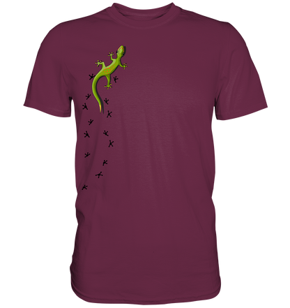Kletternder Gecko mit Spuren - Premium Shirt