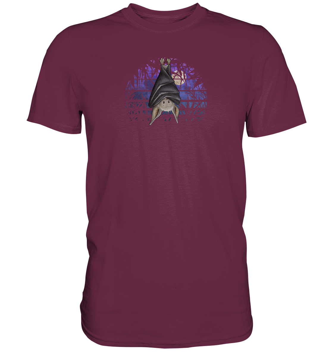 Fledermaus in blauer Nacht - Premium Shirt