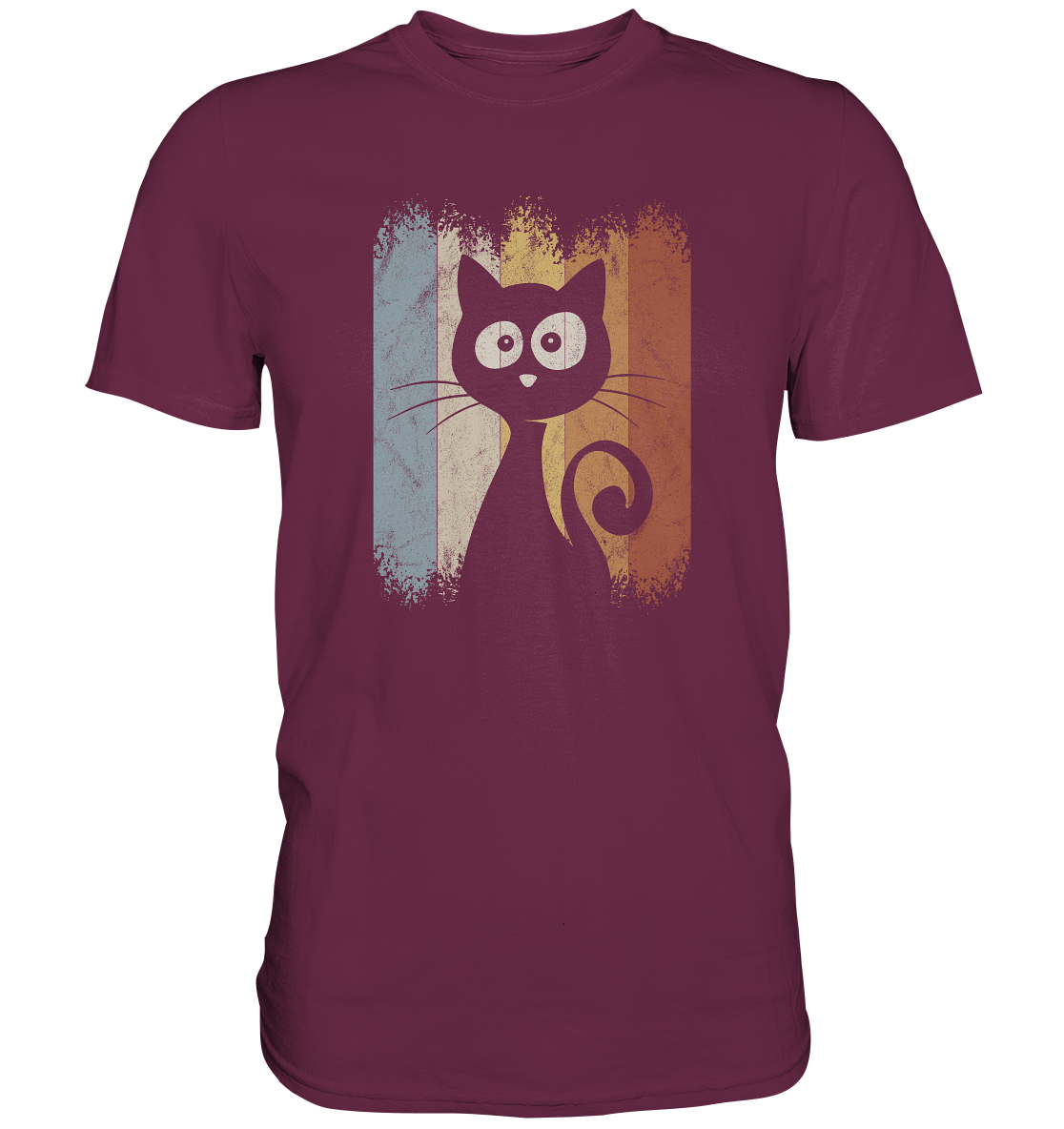Retro Katze Silhouette - Premium Shirt